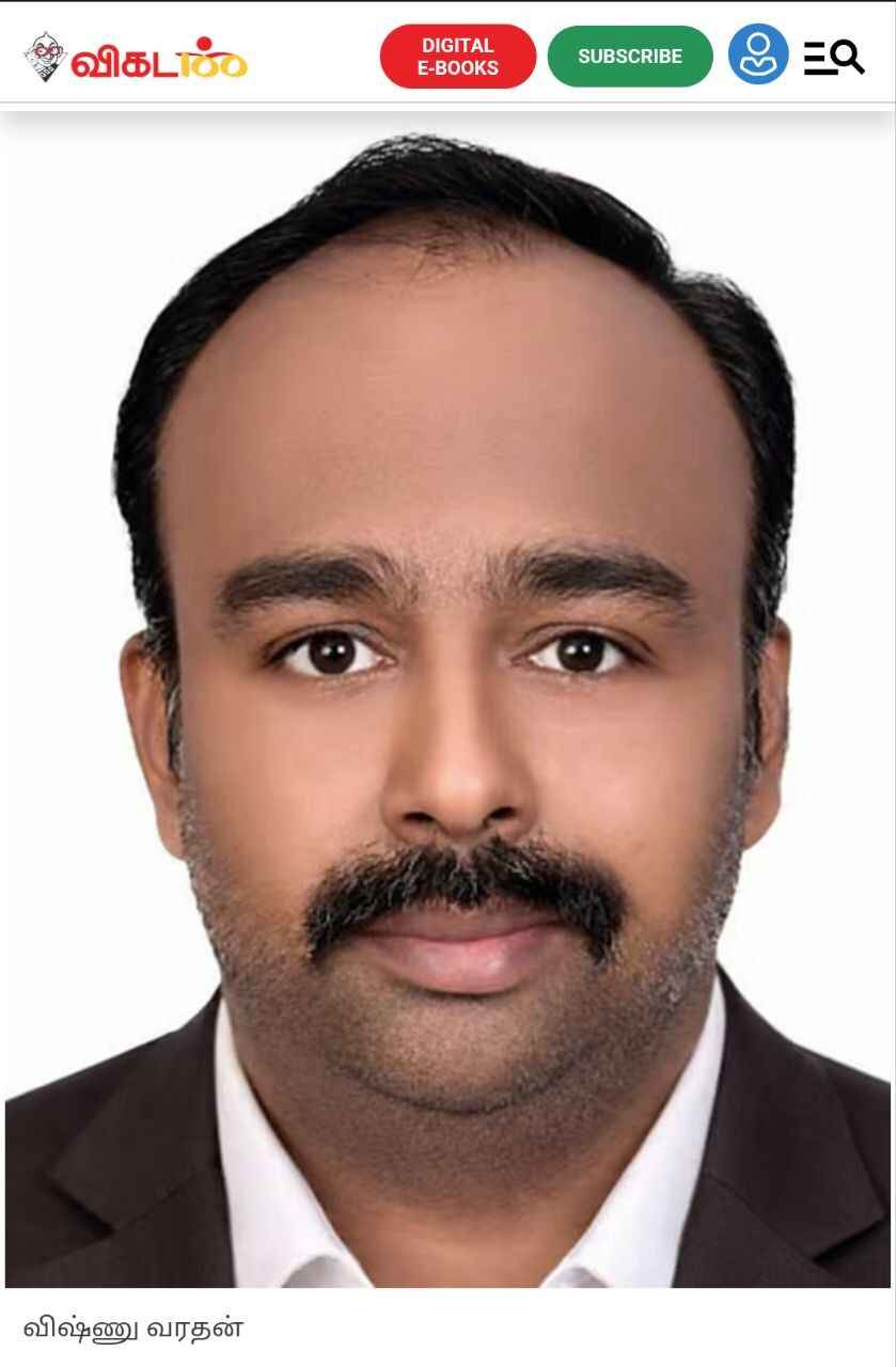 Vishnu Varadhan Featured Columnist on Nanayam Vikatan